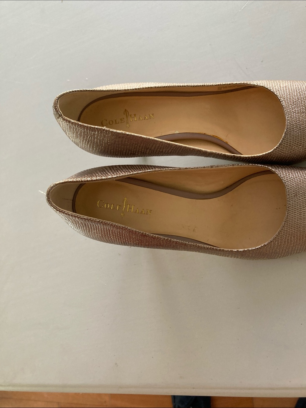 Cole Haan Metallic Rose Gold Ballet Flats